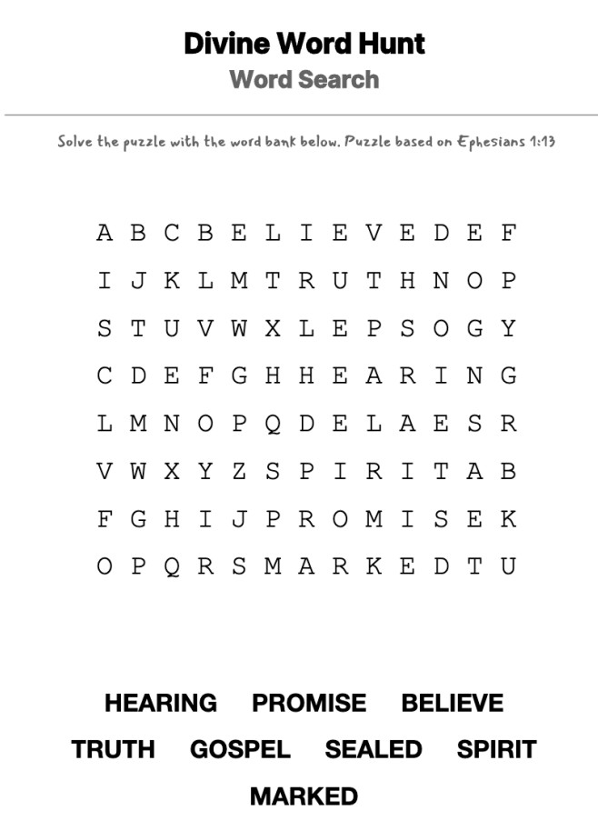 God's Branding Iron word-search